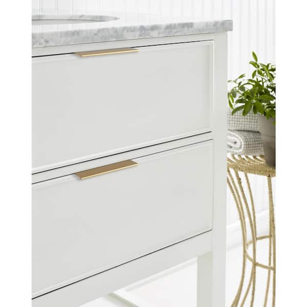 Edge Pulls 3-3/4 in. (96mm) Modern Champagne Bronze Cabinet Edge Pull