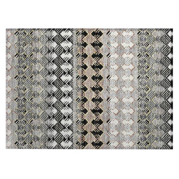 Chantille Machine Washable Indoor/Outdoor Abstract ACN2773 Black 2 ft. x 3 ft. Accent Rug
