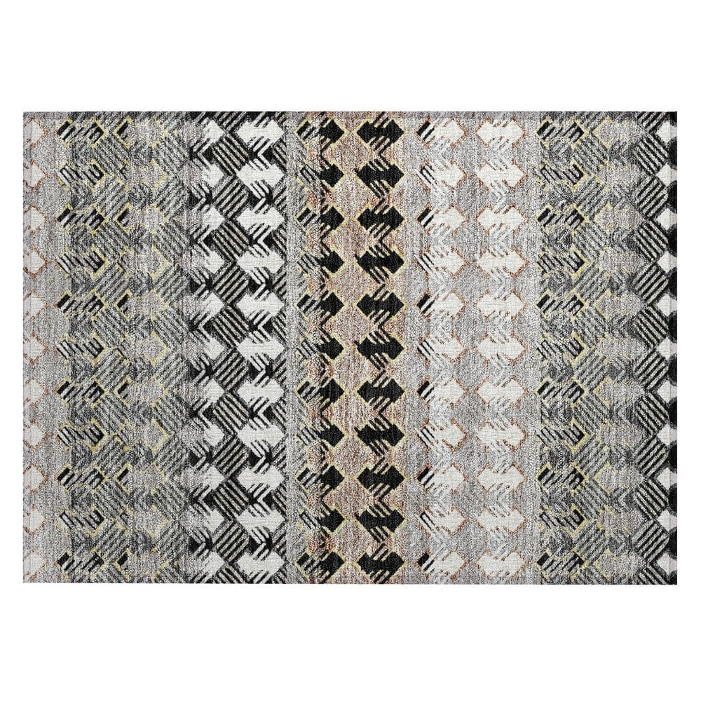 Chantille Machine Washable Indoor/Outdoor Abstract ACN2773 Black 3 ft. x 4 ft. Area Rug price history on PriceWatchPro