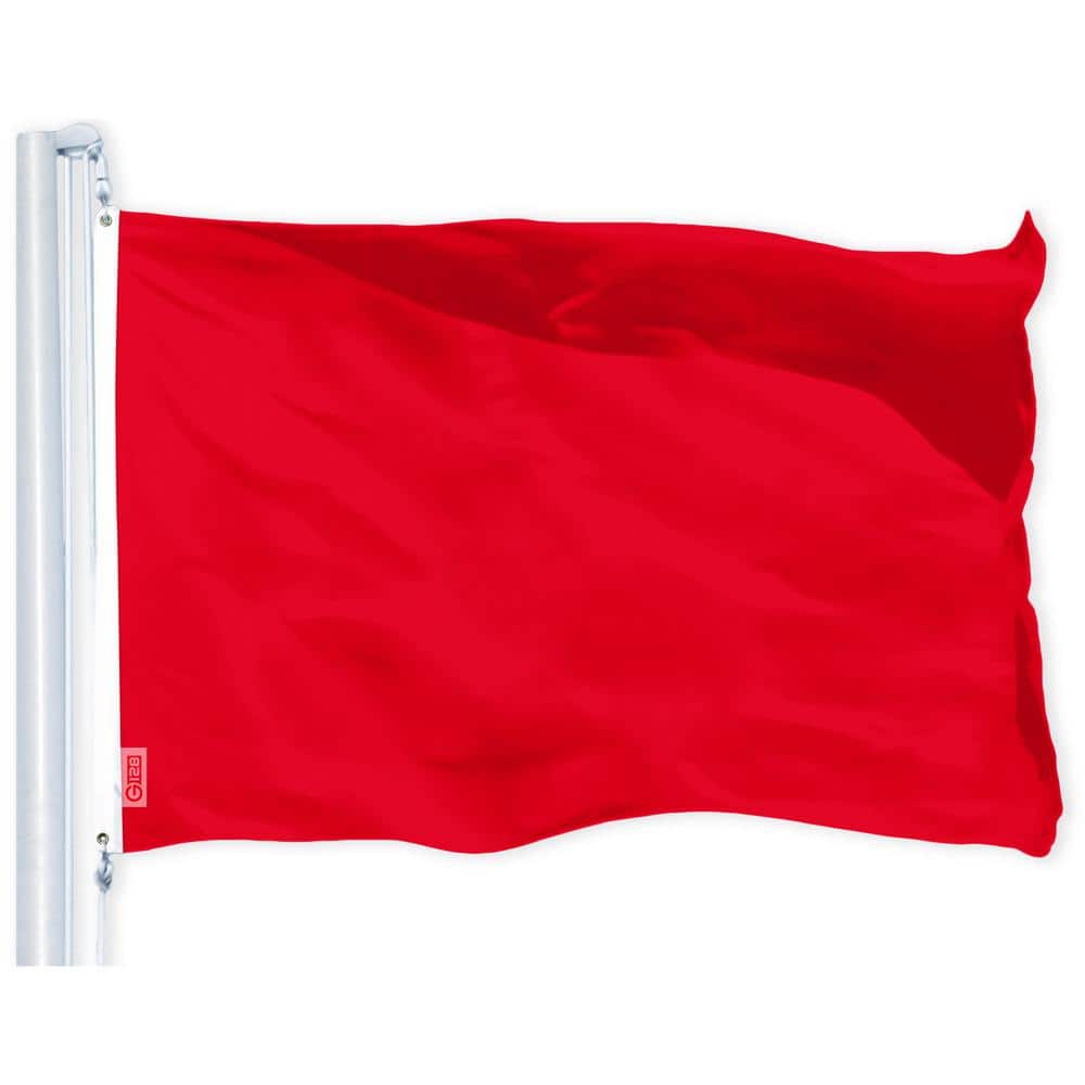 G128 2.5 ft. x 4 ft. Polyester Red Printed Flag 150D BG 1PK FG-20RD-3P2 ...