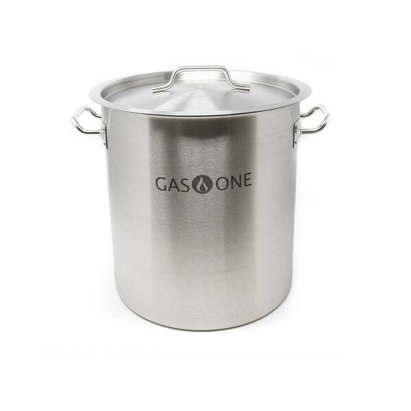 Gas One 32 Qt Stainless Steel Stock Pot With Lid Sp 32 The Home Depot