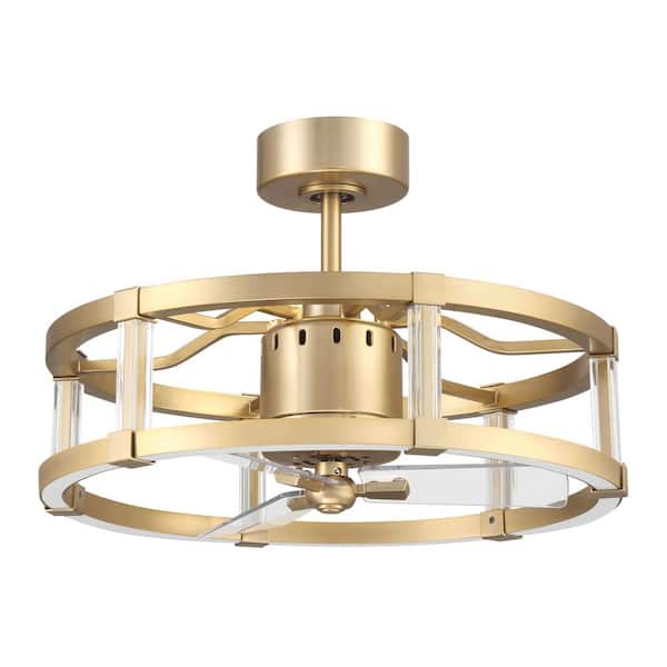 CRAFTMADE Alexis 18 in. Indoor Satin Brass Ceiling Fan, Integrated LED Light Kit Smart Wi-Fi Enabled Remote with Voice Activation