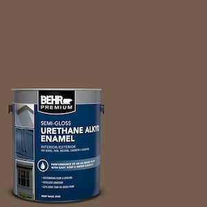 1 gal. #MS-46 Chestnut Brown Urethane Alkyd Semi-Gloss Enamel Interior/Exterior Paint