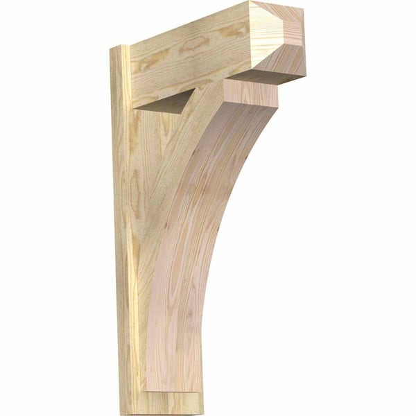 Ekena Millwork 8 in. x 34 in. x 22 in. Douglas Fir Thorton Craftsman Rough Sawn Outlooker