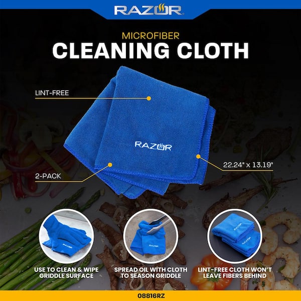 Razor Microfiber Cleaning Cloth Griddle Towels Lint-Free Machine Washable 2  Pack, 1 Each - Harris Teeter