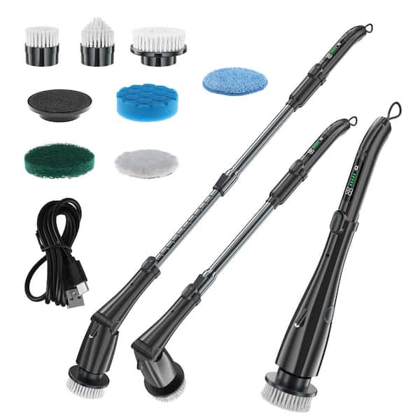 7.4 V Electric Spin Scrubber Handheld Cordless Cleaning Brush with 7-Brush Heads, Adjustable Handle, 3-Speeds