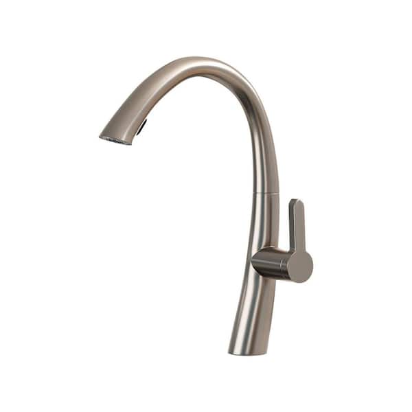 16 in. H Pull Out Sprayer Kitchen Faucet with 360° Spout Swivel in Brushed Nickel Stainless Steel
