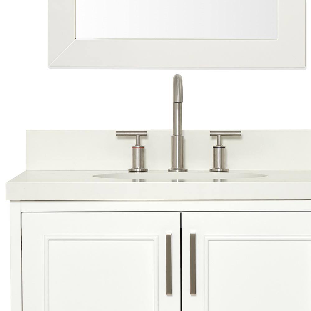Stafford 85" White Double Sink Vanity Set with Quartz Top