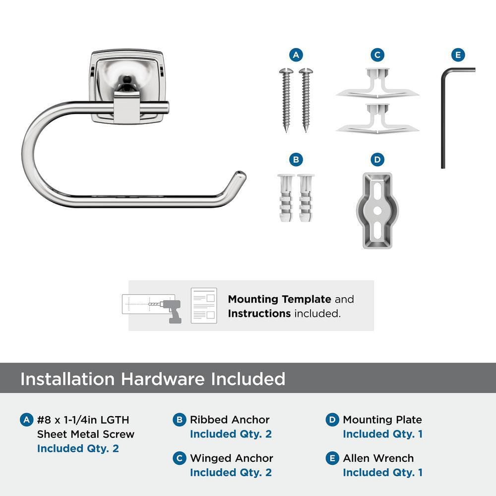 Chrome Single Post Wall Mounted Toilet Paper Holder