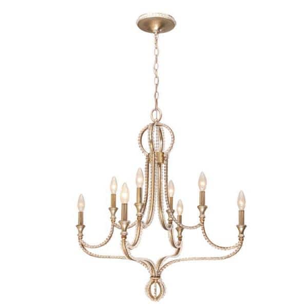 Distressed Twilight 8-Light Crystal Bead Chandelier