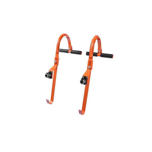 Ladder Roof Hook Ridge Aluminum Ladder Stabilizer 500 lb. for Roof Safety Tool with Wheel, Orange, 2 Pcs