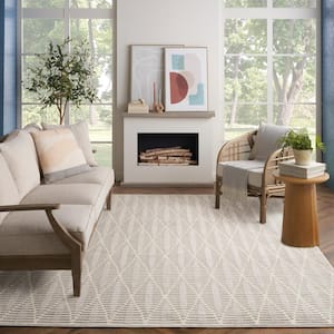 Casual Beige 8 ft. x 10 ft. Diamond Contemporary Area Rug