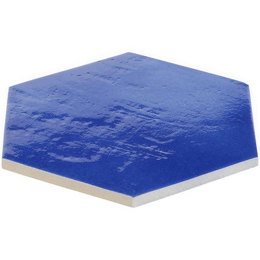 Palermo Blue Hexagon 7" x 8" Polished Porcelain Tile