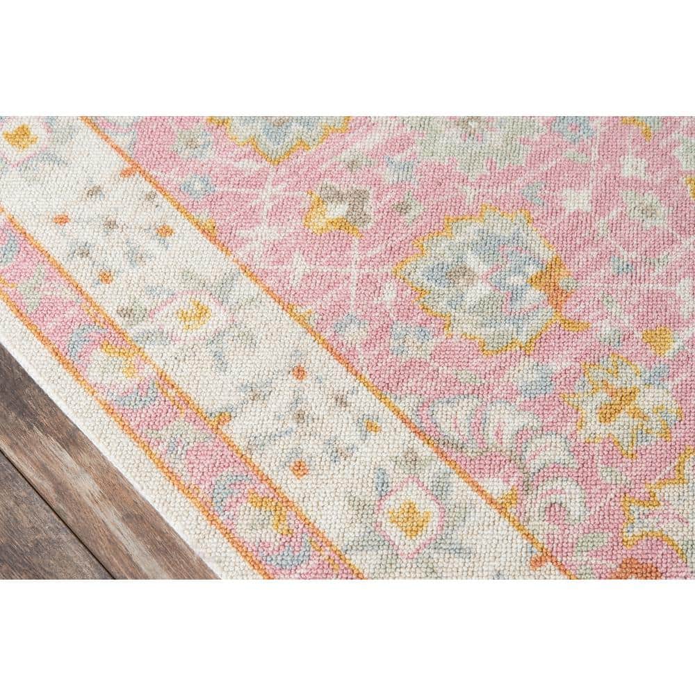 Anatolia Pink and Blue Tufted Wool Medallion Rug