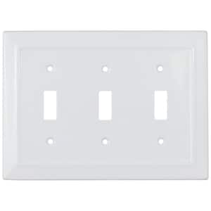 Architectural 3-Gang 3-Toggle Wall Plate (Classic White)