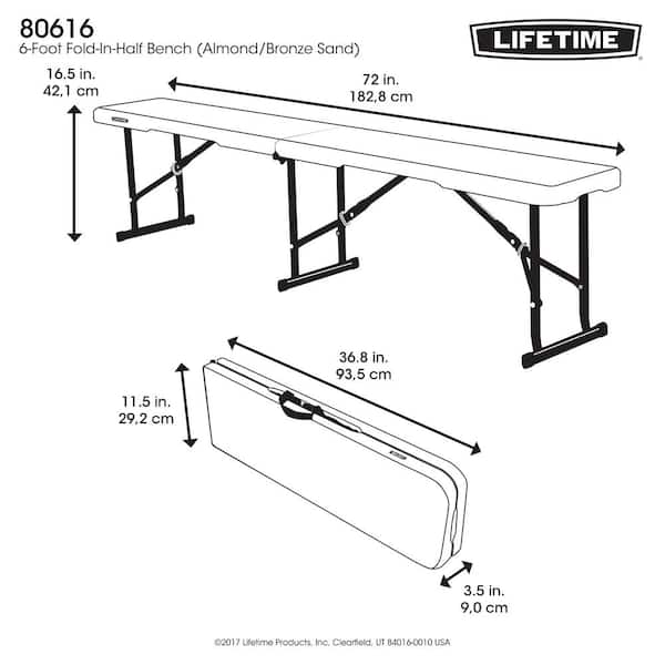 Lifetime 183 cm Fold-In-Half Bench