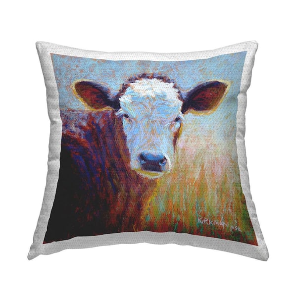 Stupell Industries Rural Farm Cattle Gazing Multi-Color Square Outdoor Throw Pillow