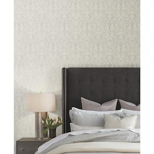 Grey Metallic Paradise Paper Unpasted Wallpaper, 20.8-in. by 33-ft.