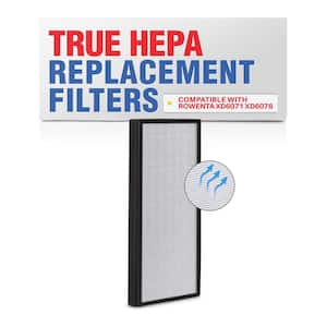 2-in-1 True HEPA Air Cleaner Replacement Filter Plus Activated Carbon Charcoal Compatible with Rowenta XD6071 XD6076