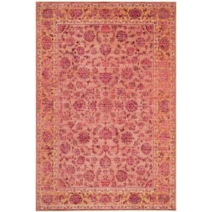 Valencia Pink/Multi 8 ft. x 10 ft. Border Floral Area Rug