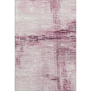 Mayfield Premium Machine Washable Abstract AMF1981 Blush 8 ft. x 10 ft. Area Rug