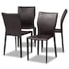 Baxton Studio Heidi Dark Brown Faux Leather Dining Chair Set of 4