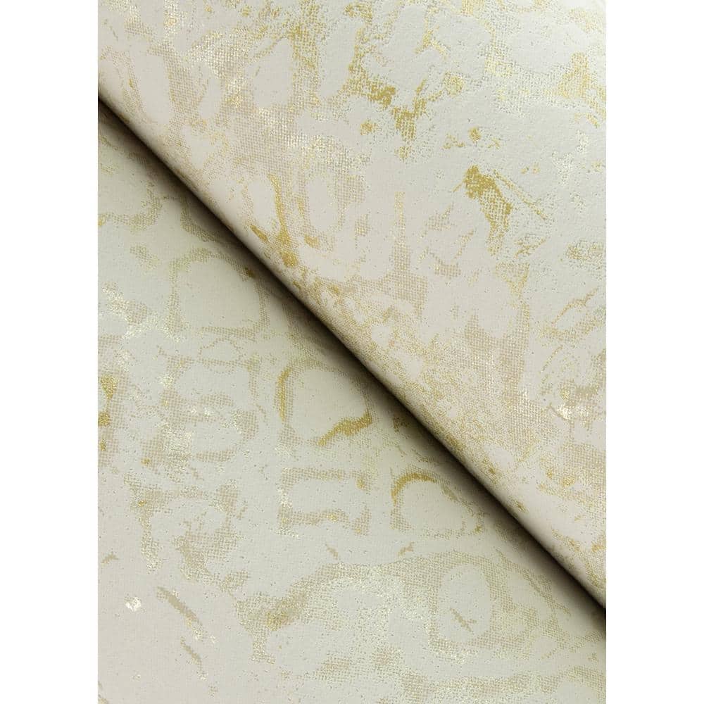 Taupe and Gold Non-Woven Snakeskin Wallpaper Roll