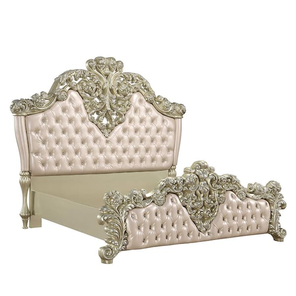 Acme Furniture Vatican Gold Wood Frame King Panel Bed