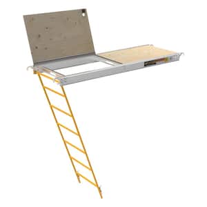 7 ft. L x 2.33 ft. W Aluminum Scaffold Platform with Plywood Deck, Trapdoor, and Drop-Down Ladder