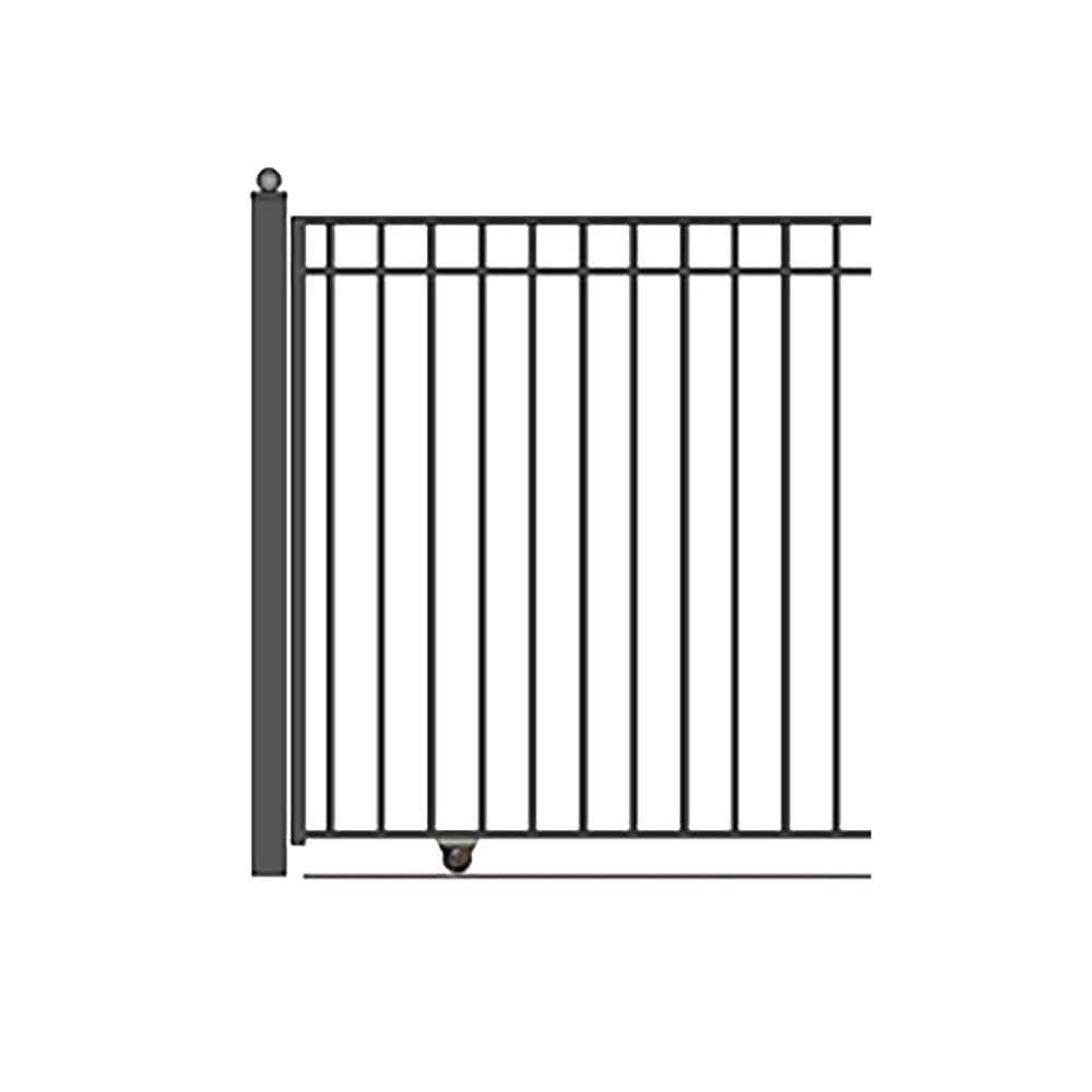 Madrid Black Steel Sliding Driveway Gate with Arched Top