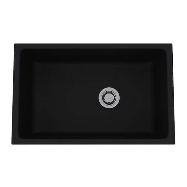 Allia 31.13 in. Undermount Single Bowl Matte Black Fireclay Kitchen Sink