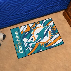Miami Dolphins Patterned 1.5 ft. x 2.5 ft. XFIT Design Starter Area Rug