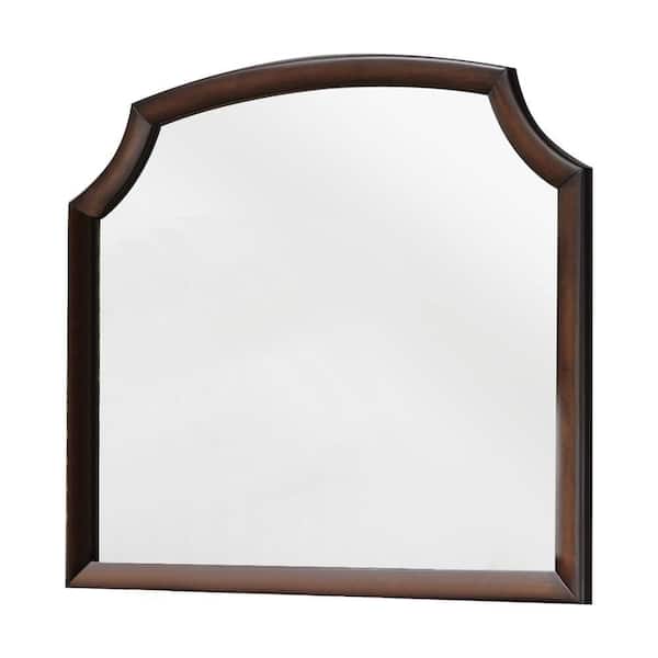 Acme Furniture Lancaster 37 in. H x 1 in. W Modern Wood Arch Framed Brown Dresser Mirror