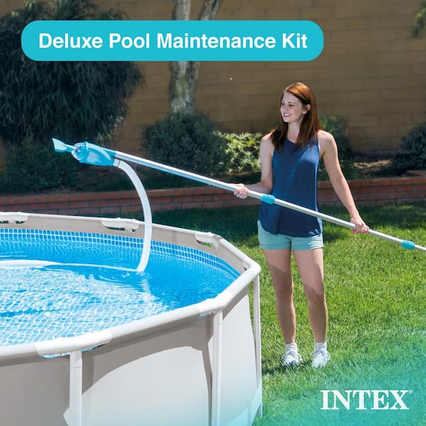 Deluxe Handheld Pool Vacuum Maintenance Kit for Minimum 800 GPH Flow (Color May Vary)