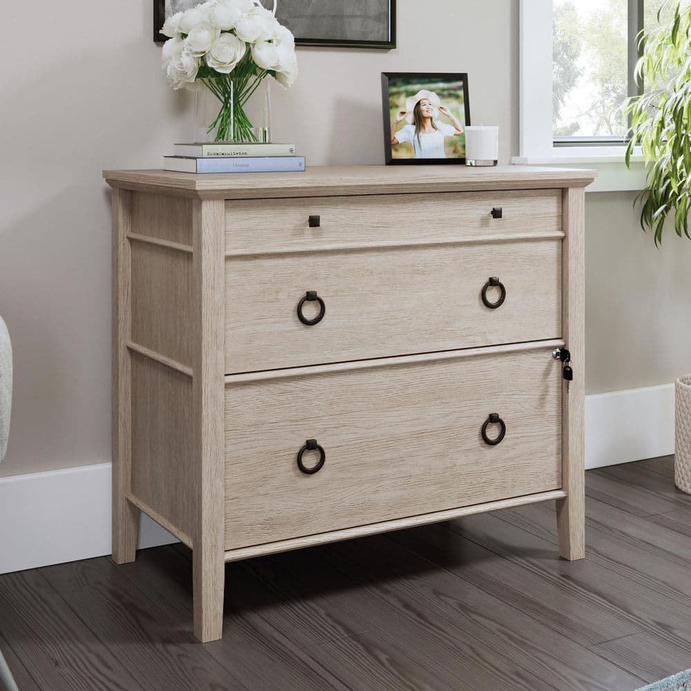 Cascade Oak 2-Drawer Lockable Lateral File Cabinet