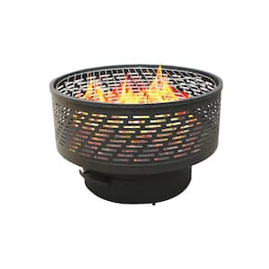 26 Wood Burning Lightweight Portable Outdoor Fire Pit With Faux Wood Lid Backyard Fireplace for Camping Bonfire