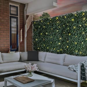 Gardenia 40 in. x 40 in. Artificial Hedge Panels with Lights (2-Pack)