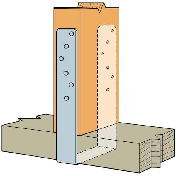 SPH 3-9/16 in. x 8-3/4 in. Galvanized Heavy-Duty Stud Plate Tie