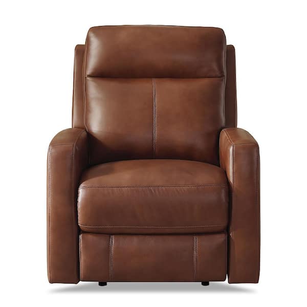 Hydeline Vienna Pecan Leather Power Recliner with USB-Ports