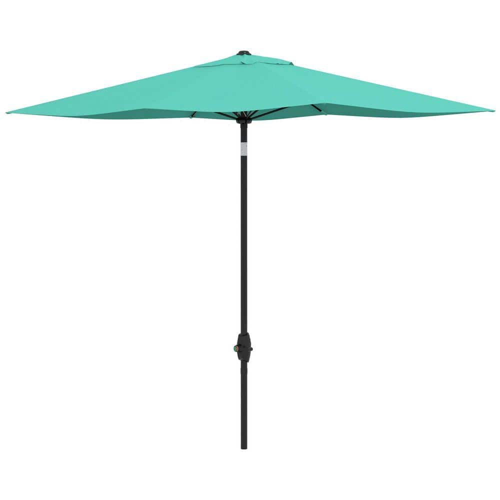 9.5 ft. Rectangular Patio Umbrella with Crank and Tilt-UV 50+, Outdoor Market Umbrella for Deck, Garden, Lawn in Teal price history on PriceWatchPro