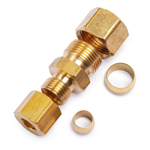 LTWFITTING 3/8 in. O.D. x 1/4 in. O.D. Brass Compression Reducing Coupling  Fitting (5-Pack) HF62R6405 - The Home Depot