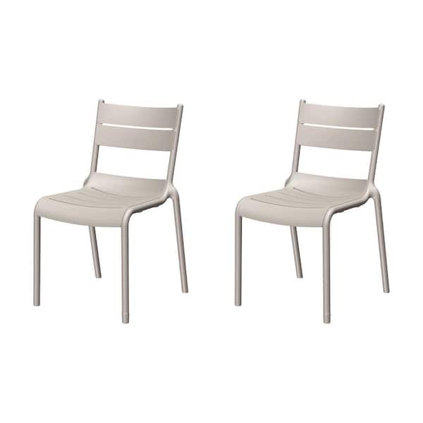 Lagoon Naples B Stackable Side Chair Taupe, 2-Pieces