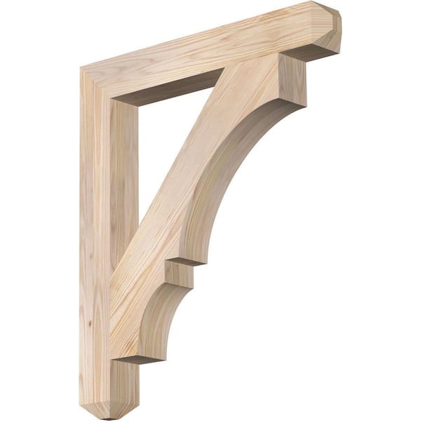 Ekena Millwork 3.5 in. x 30 in. x 26 in. Douglas Fir Balboa Craftsman Smooth Bracket