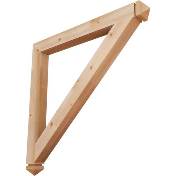 Ekena Millwork 3.5 in. x 44 in. x 44 in. Western Red Cedar Traditional Arts and Crafts Smooth Bracket