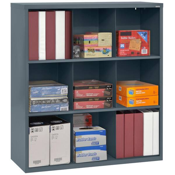 Sandusky Steel 9-Cube Organizer in Charcoal (52 in. H x 46 in. W x