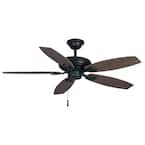 North Pond 52 in. Indoor/Outdoor Aged Silver Ceiling Fan with Downrod and Reversible Motor; Light Kit Adaptable