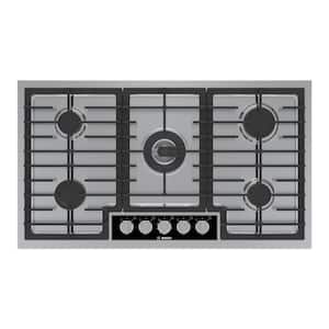Benchmark Series 36 in. Gas Cooktop in Stainless Steel with 5-Burners including 18,000 BTU Burner