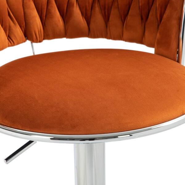 Uixe 38.7 in. Swivel Adjustable Height Low Back Silver Metal