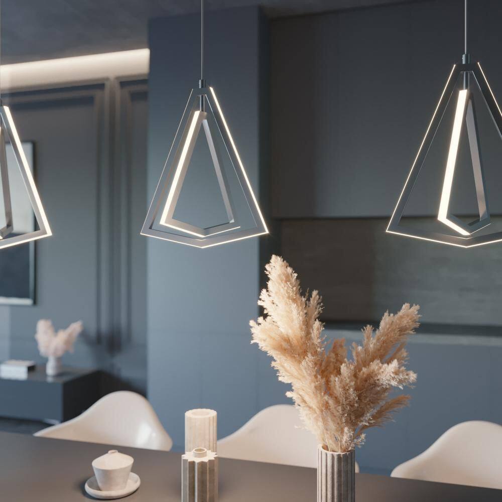 Gianna Satin Nickel Modern LED Pendant Light for Indoor/Outdoor