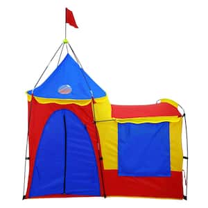 2 Doors 2 Windows 2 Skylights Knights Tower Polyester Play Tent, Multi-color